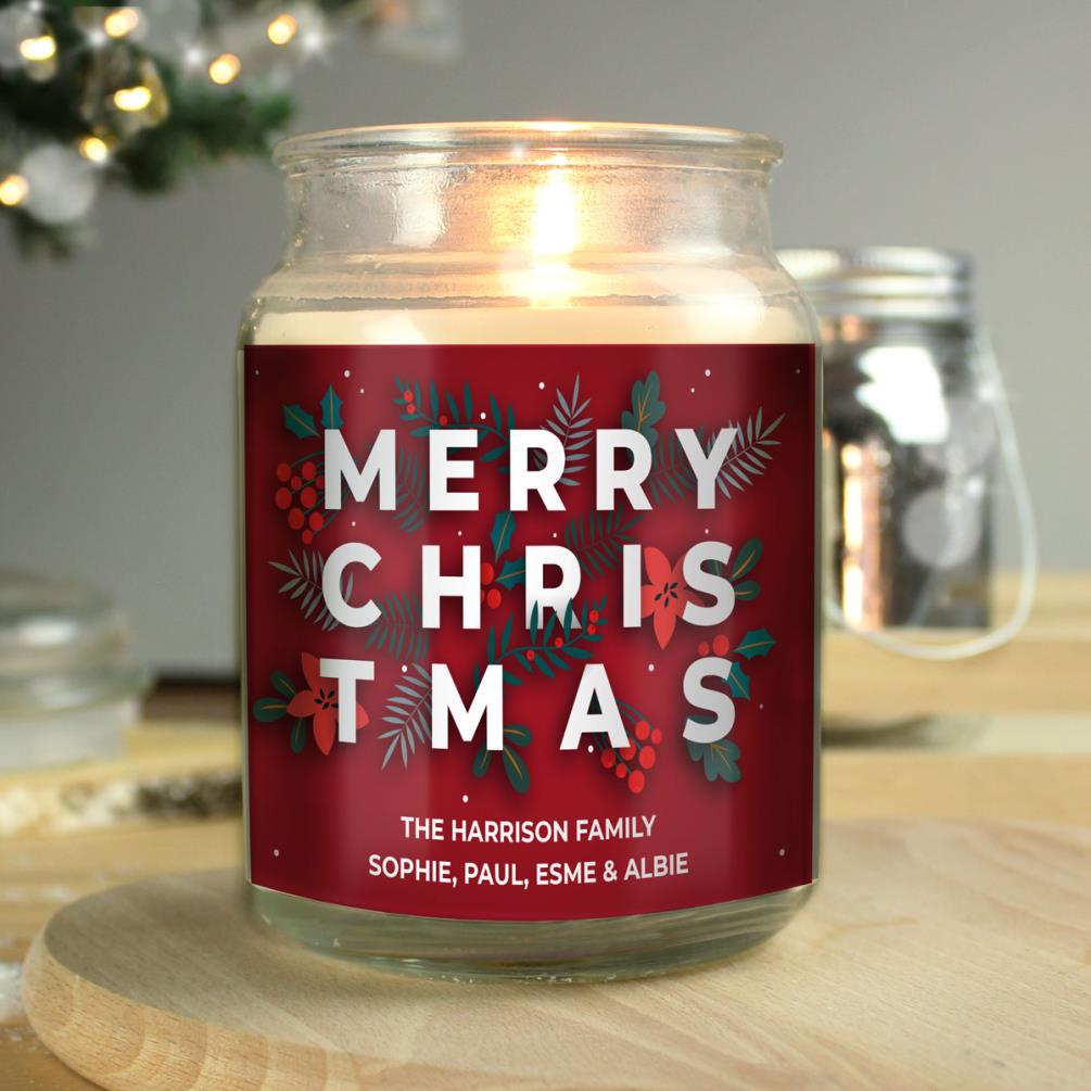 Personalised Christmas Large Scented Jar Candle Extra Image 1